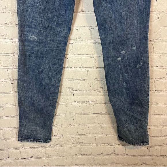 American Eagle Outfitters High Rise Girlfriend Distressed Jeans Size 6 Long - Picture 8 of 11